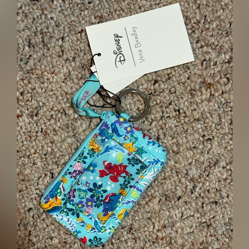 NWT Vera Bradley Disney The Little Mermaid Zip ID Card Case - Picture 2 of 4